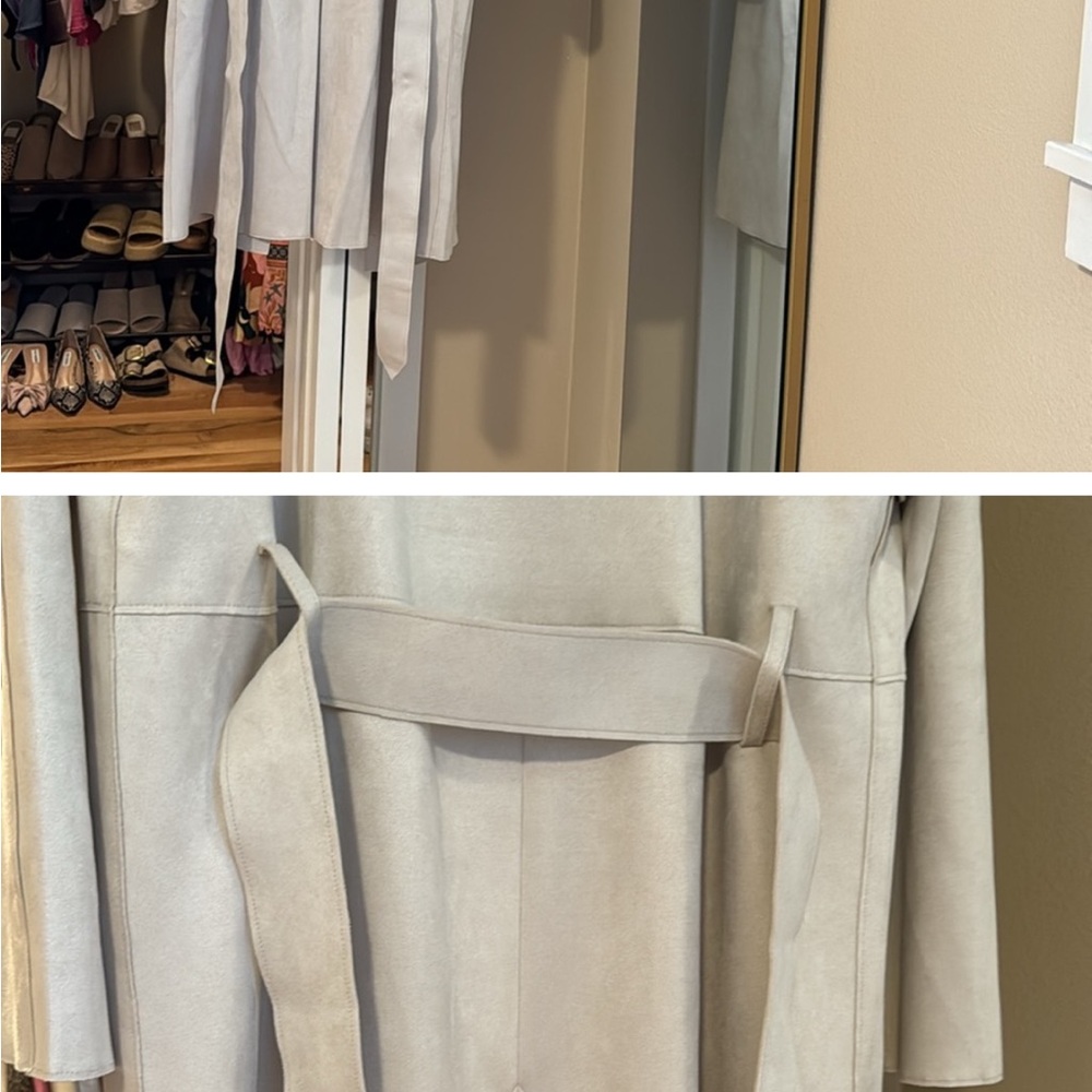 Banana Republic Light Gray Trench Coat - Picture 3 of 3